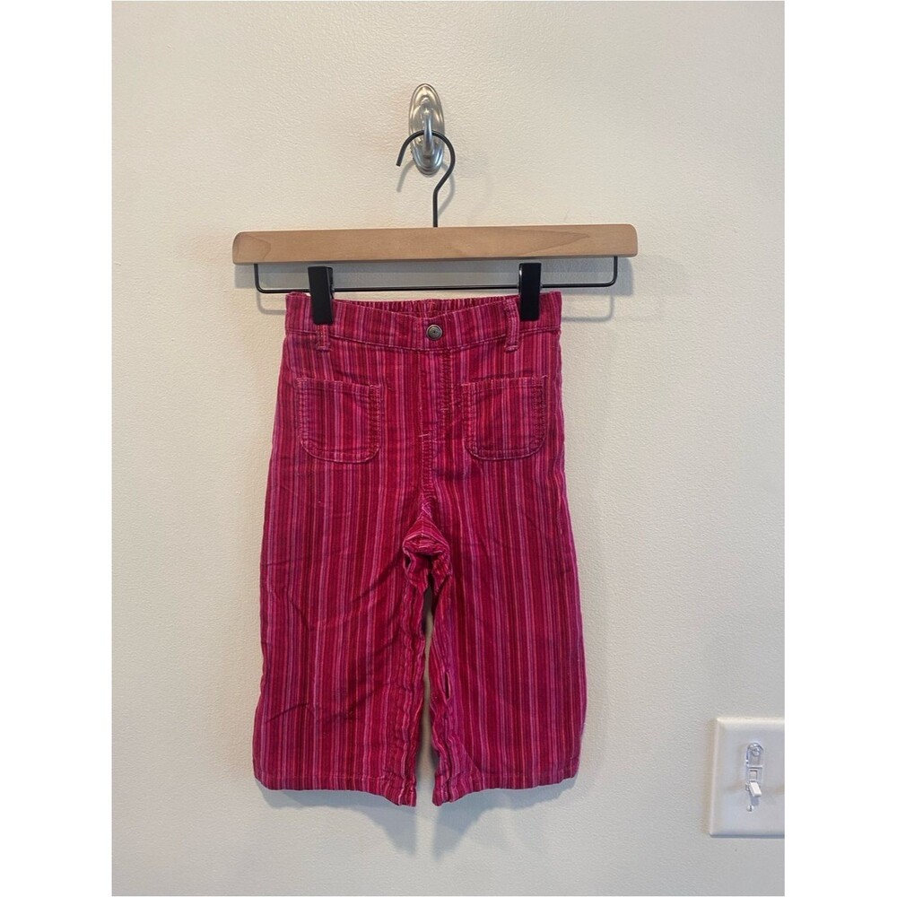 Carters vintage girls toddler wide leg cord pants pink striped 24 months